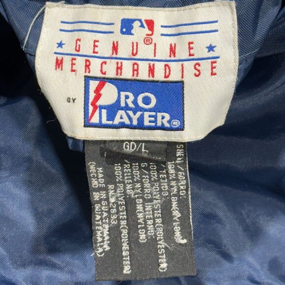 Vintage Pro Player Cleveland Indians Reversible Baseball Jacket Navy Blue Red L - Picture 5 of 14